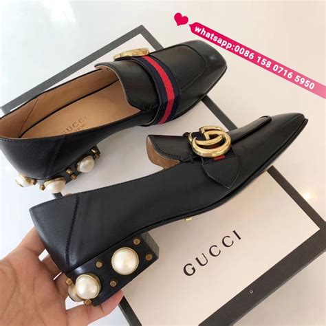 gucci pearl loafer|gucci fur loafers women's.